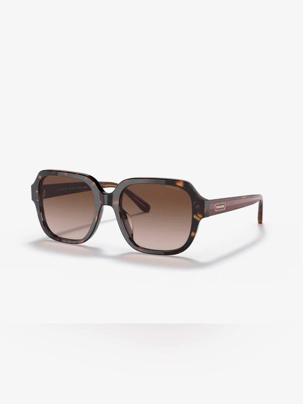 Coach Tortoise Square Sunglasses with Brown Gradient Lenses full inclusion